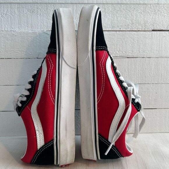 Vans Off The Wall Sole Print Red Black Unisex W8 M 6 Old Skool Sneaker Shoe - Picture 3 of 9